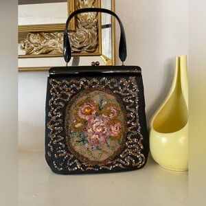 1950’s beaded tapestry handbag
